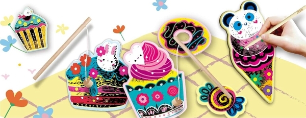 Набір для творчості 2в1 Avenir скретч-арт та гра-рибалка, Смачні десерти (CH211789) - Pampik - 8