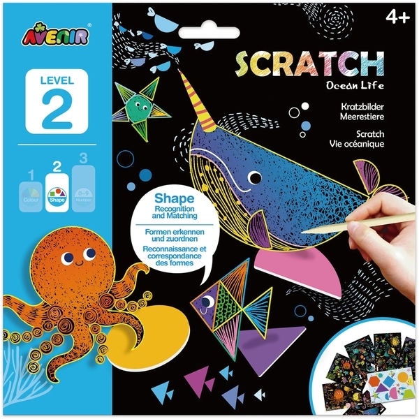 Набір для творчості Avenir скретч-арт Життя в океані, 2 рівень (CH211792) - Pampik