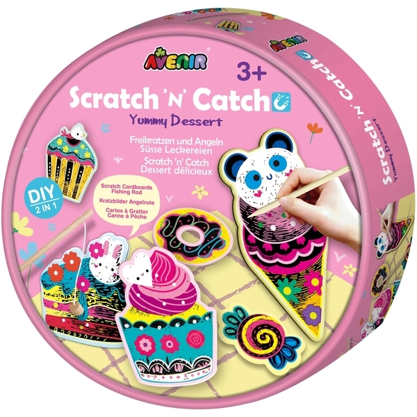 Набір для творчості 2в1 Avenir скретч-арт та гра-рибалка, Смачні десерти (CH211789) - Pampik