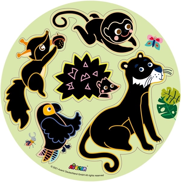 Набір для творчості 2в1 Avenir скретч-арт та гра-рибалка, Тварини джунглів (CH211788) - Pampik - 4