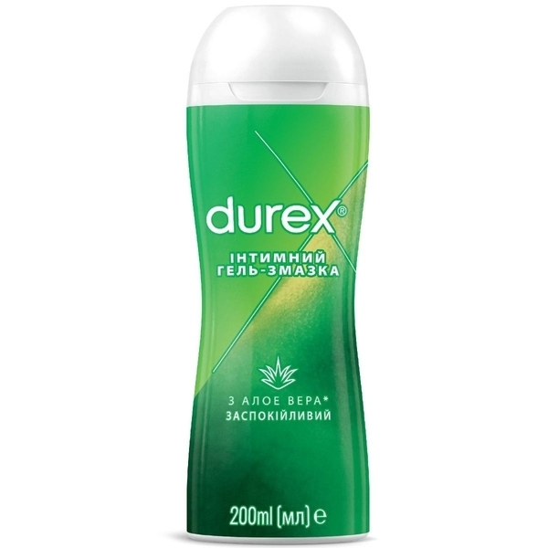 Інтимний гель-змазка Durex Play Massage 2 in 1 with Aloe Vera з алое вера для масажу, лубрикант, 200 мл - Pampik