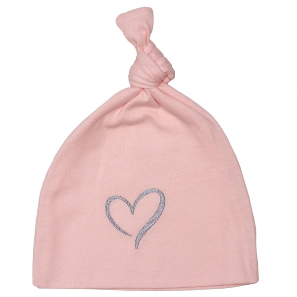 Шапочка-вузлик Twins Сердечко, інтерлок, 0-3 міс., pink, рожевий (W122-TNT-08) - Pampik