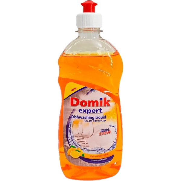 Гель для миття посуду Domik Expert із лимоном, 500 мл - Pampik