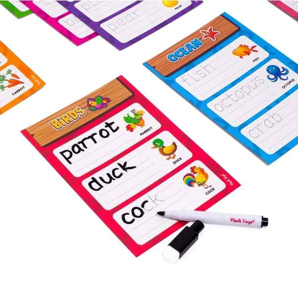 Игра развивающая Vladi Toys Академия развития, Пиши и вытирай. Первые английские слова, укр. (VT5010-24) - Pampik - 3