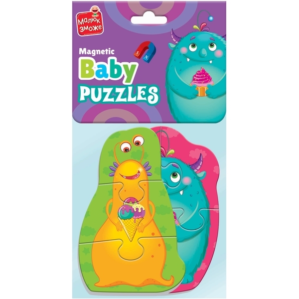Бебі пазли на магніті Vladi Toys Малюк зможе Монстрікі, 7 елементів (VT3208-31) - Pampik - 2