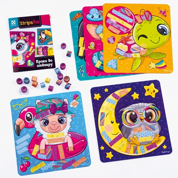 Набор для творчества Vladi Toys Strips Art Счастливые мордашки, укр. (VT4433-13) - Pampik - 2