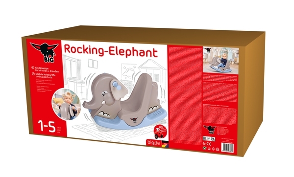 Качалка BIG Слоненок, 85x34x50 см, серый (56787) - Pampik - 11