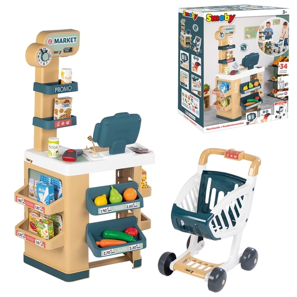 Інтерактивний маркет Smoby з візком, звуком та аксесуарами (350238) - Pampik - 2