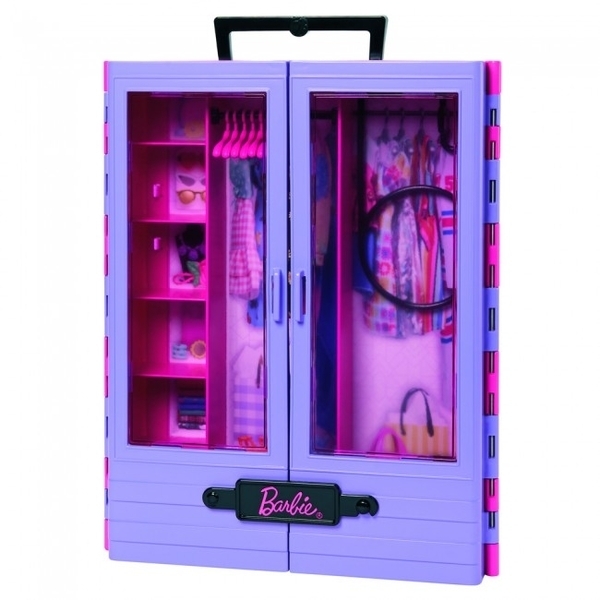 Бузкова шафа для одягу з лялькою Barbie (HJL66) - Pampik - 2