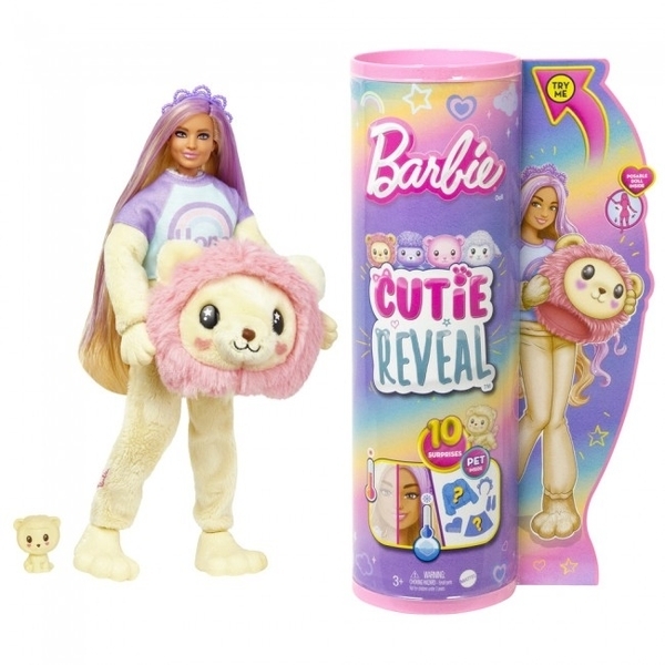 Лялька Barbie "Cutie Reveal" серії "М'які та пухнасті", левеня, 29 см (HKR06) - Pampik