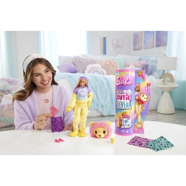 Лялька Barbie "Cutie Reveal" серії "М'які та пухнасті", левеня, 29 см (HKR06) - Pampik - 6
