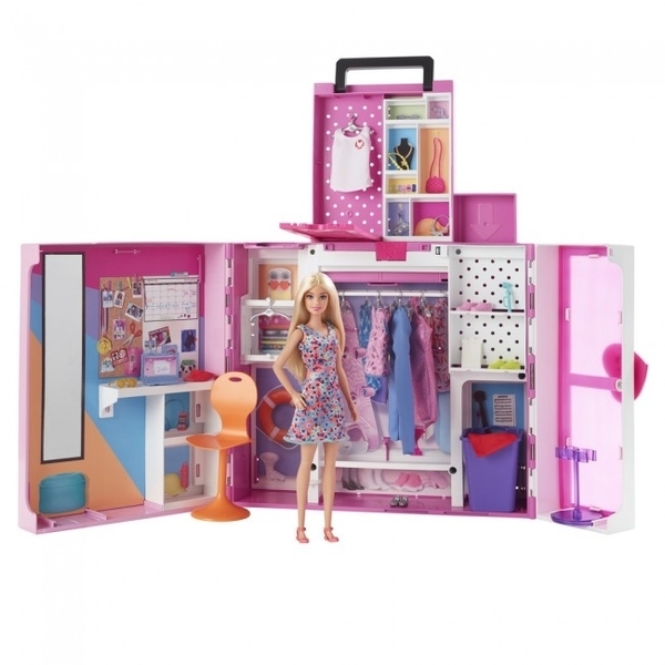 Двухэтажный шкаф мечты с куклой Barbie, 60 см (HGX57) - Pampik - 2
