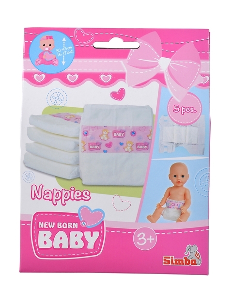 Підгузки для пупса Simba NBB 30-43 см, 5 шт. (5560019) - Pampik - 6