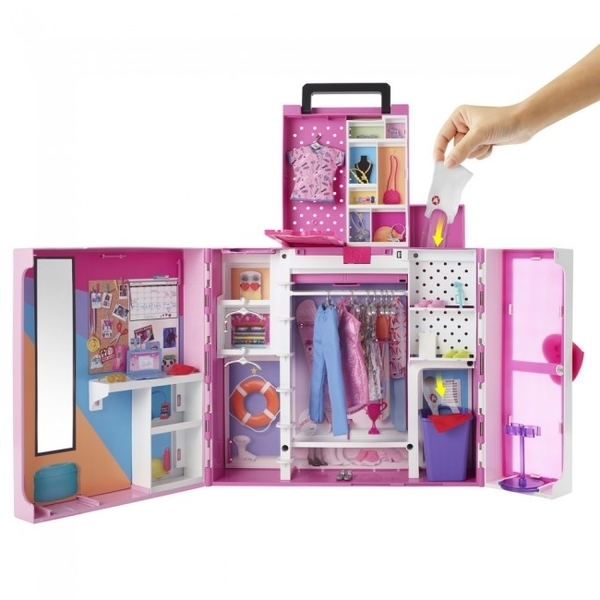 Двухэтажный шкаф мечты с куклой Barbie, 60 см (HGX57) - Pampik - 5