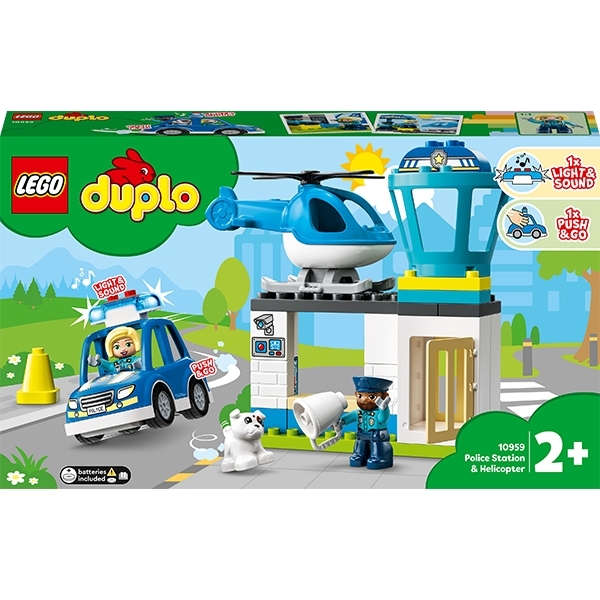Конструктор LEGO DUPLO Town Поліцейська ділянка та вертоліт, 40 деталей (10959) - Pampik
