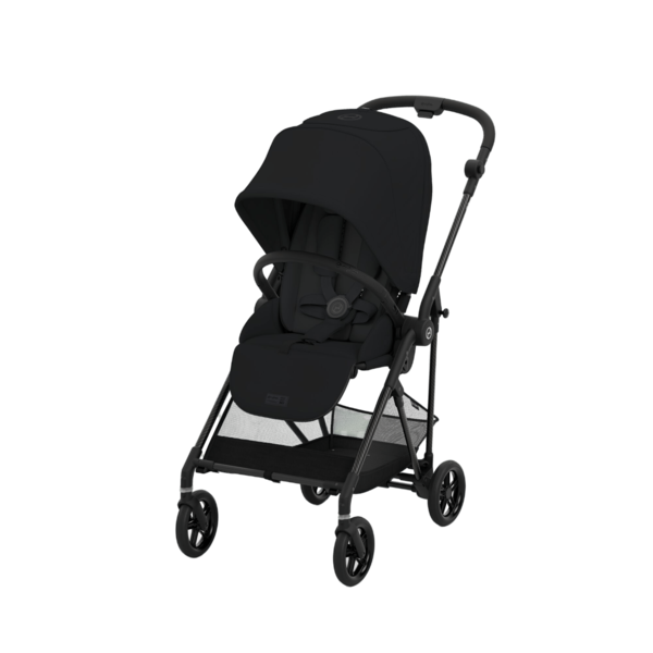 Прогулянкова коляска Cybex Melio Carbon Moon Black, чорний (522002639) - Pampik
