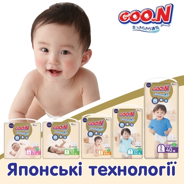 Підгузки Goo.N Premium Soft на липучках, р.2(S) (4-8 кг), 140 шт. - Pampik - 9