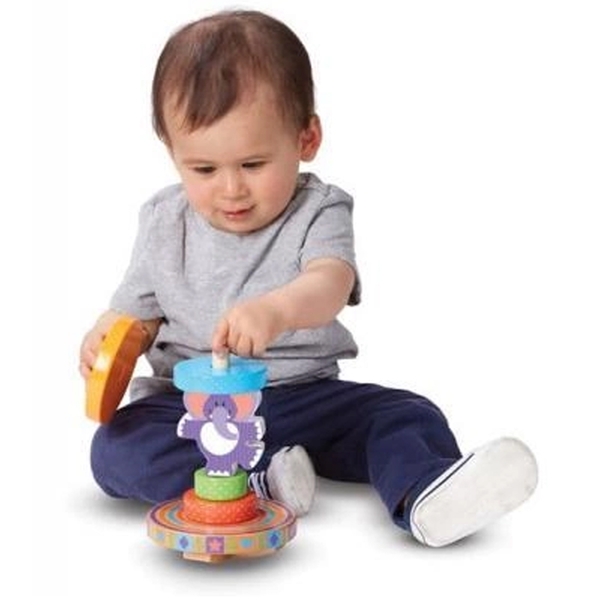 Деревянная пирамидка-баланс Melissa&Doug Слоненок (MD30127) - Pampik - 4