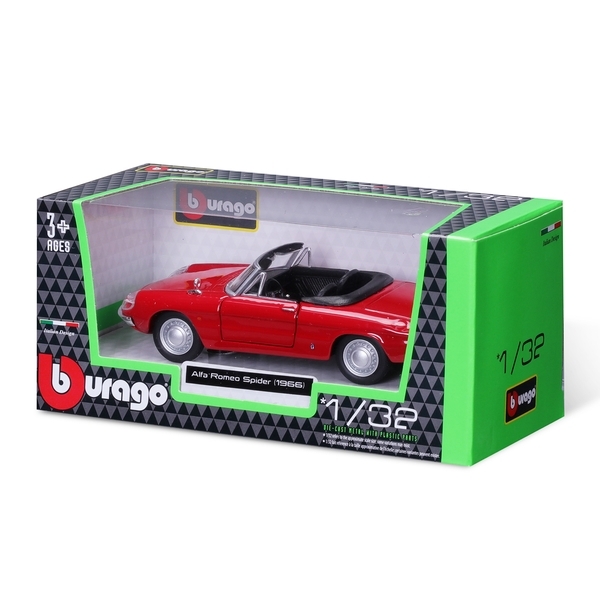 Автомодель Bburago Alfa Romeo Spider 1966, 1:32, красный (18-43047) - Pampik - 6