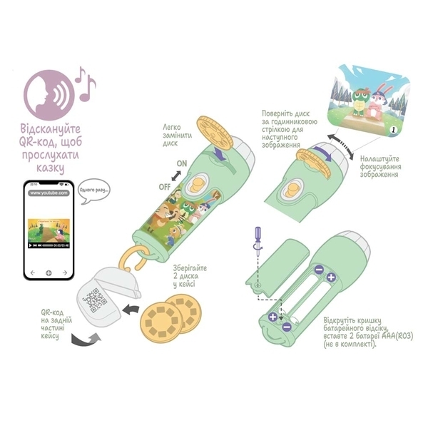 Аудиосказка с проектором Ambo Funtamin Черепаха и заяц (AF6339TH) - Pampik - 2