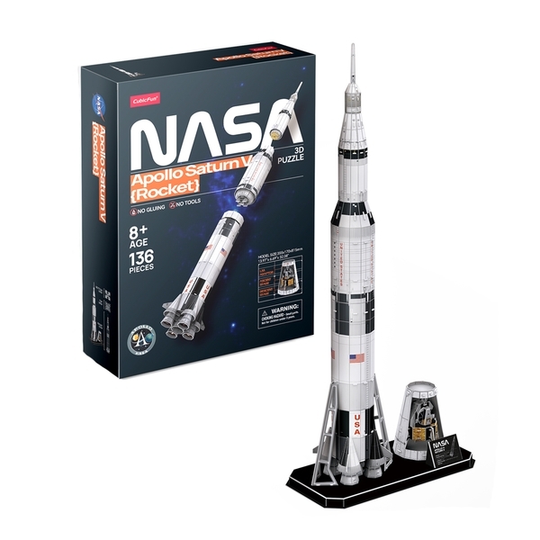 Трехмерная головоломка-конструктор CubicFun NASA Ракета Аполлон Сатурн-5 (DS1059h) - Pampik - 3