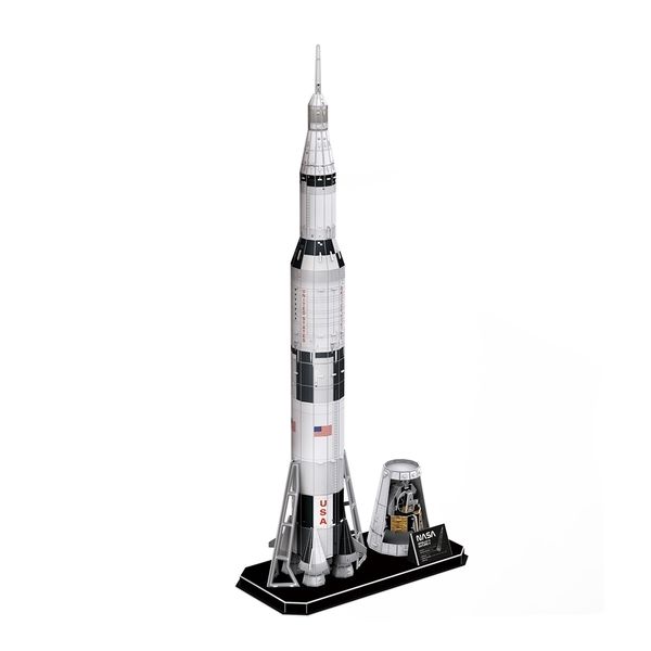 Трехмерная головоломка-конструктор CubicFun NASA Ракета Аполлон Сатурн-5 (DS1059h) - Pampik