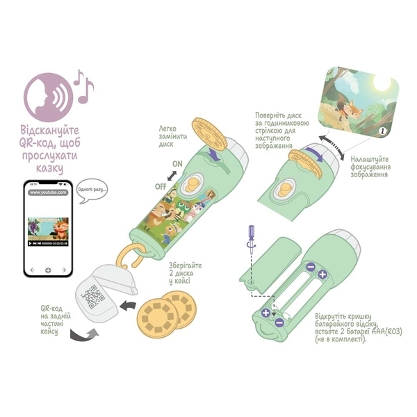 Аудиосказка с проектором Ambo Funtamin Лисенок и виноград (AF6339FG) - Pampik - 2