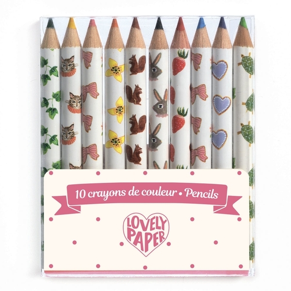 Набір кольорових міні-олівців Djeco 10 шт (DD03725) - Pampik