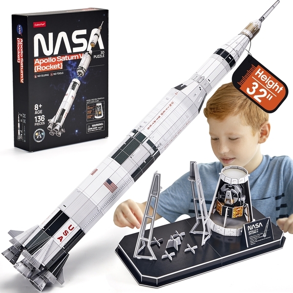 Трехмерная головоломка-конструктор CubicFun NASA Ракета Аполлон Сатурн-5 (DS1059h) - Pampik - 5