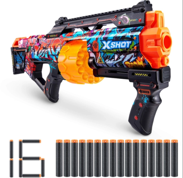 Скорострільний бластер Zuru X-Shot Skins Last Stand Graffiti, 16 патронів (36518B) - Pampik - 3