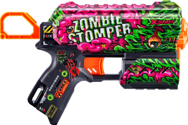 Скорострільний бластер Zuru X-Shot Skins Flux Zombie Stomper, 8 патронів (36516A) - Pampik