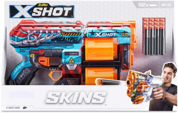 Скорострільний бластер Zuru X-Shot Skins Dread Apocalypse, 12 патронів (36517G) - Pampik - 4