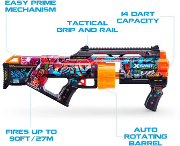 Скорострільний бластер Zuru X-Shot Skins Last Stand Graffiti, 16 патронів (36518B) - Pampik - 4
