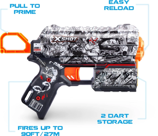 Скорострільний бластер Zuru X-Shot Skins Flux Illustrate, 8 патронів (36516D) - Pampik - 4