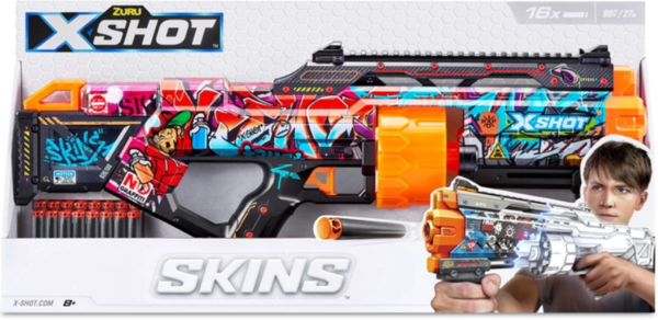 Скорострільний бластер Zuru X-Shot Skins Last Stand Graffiti, 16 патронів (36518B) - Pampik - 6