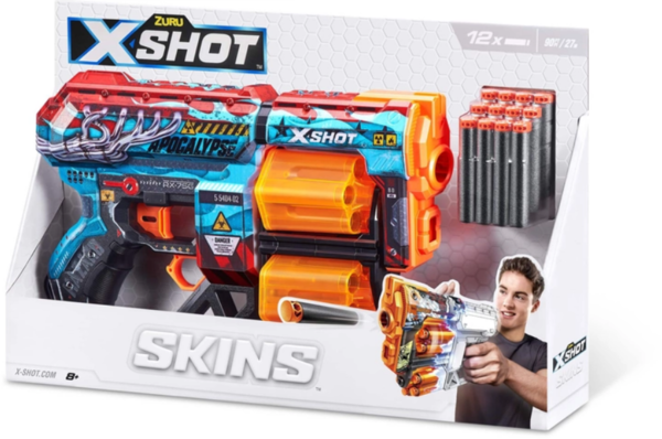 Скорострільний бластер Zuru X-Shot Skins Dread Apocalypse, 12 патронів (36517G) - Pampik - 3