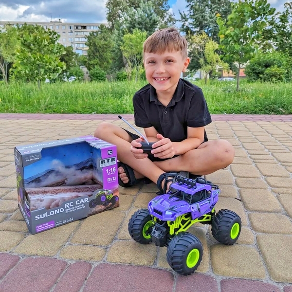 Автомобиль Sulong Toys на р/у Bigfoot Off-Road Violet 1:16, 27 МГц (SL-358RHV) - Pampik - 12