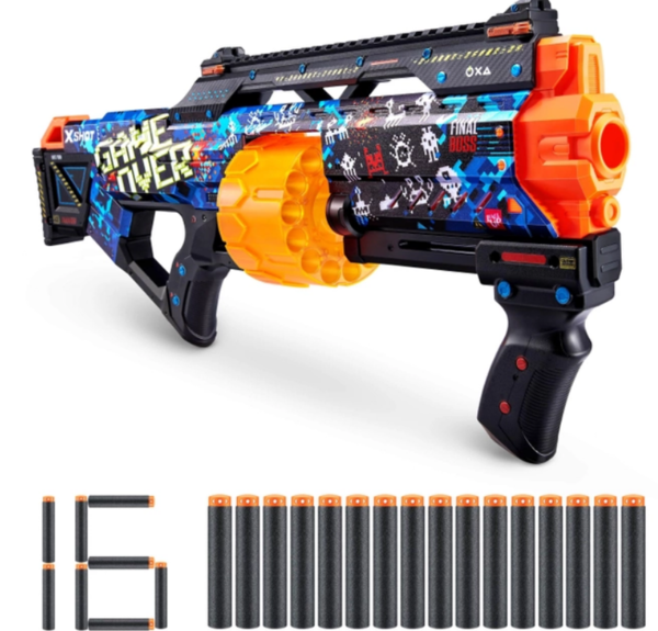 Скорострільний бластер Zuru X-SHOT Skins Last Stand Game Over (16 патронів) (36518A) - Pampik - 3