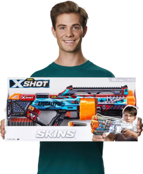 Скорострільний бластер Zuru X-SHOT Skins Last Stand Faze (16 патронів) (36518H) - Pampik - 6
