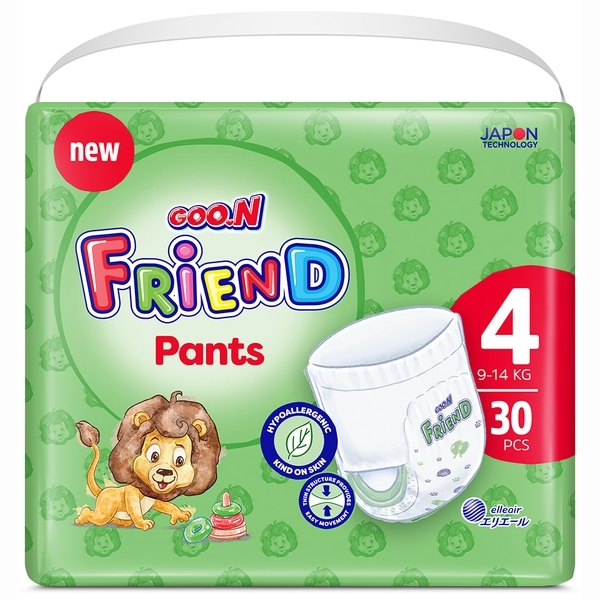 Підгузки-трусики Goo.N Friend 4 (9-14 кг), 30 шт. - Pampik