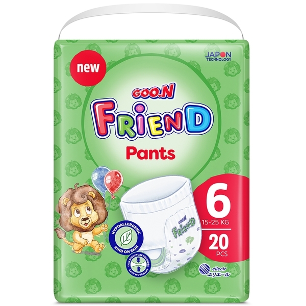 Трусики-підгузки Goo.N Friend 6/XL+ (15-25 кг), 20 шт. - Pampik