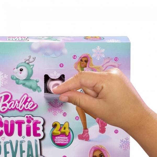 Адвент-календар с куклой Barbie Cutie Reveal (HJX76) - Pampik - 4