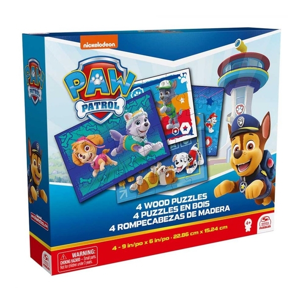 Пазл дерев'яний 4 в 1 Spin Master Щенячий патруль (SM98490/6066803) - Pampik