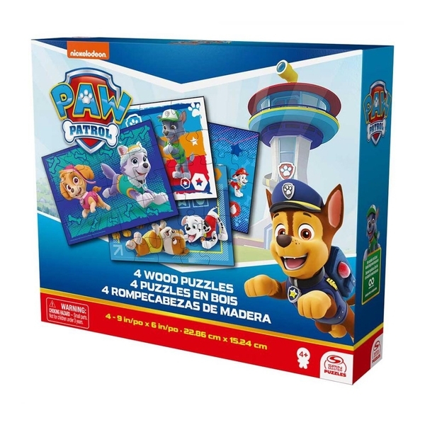 Пазл дерев'яний 4 в 1 Spin Master Щенячий патруль (SM98490/6066803) - Pampik - 4