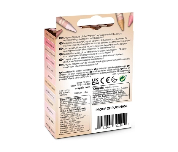 Набір воскової крейди Crayola Colours of the World, 24 шт (071662301149) - Pampik - 2