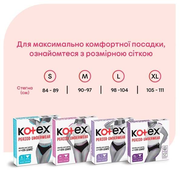 Менструальна білизна Kotex, розмір M, 1 шт. - Pampik - 8