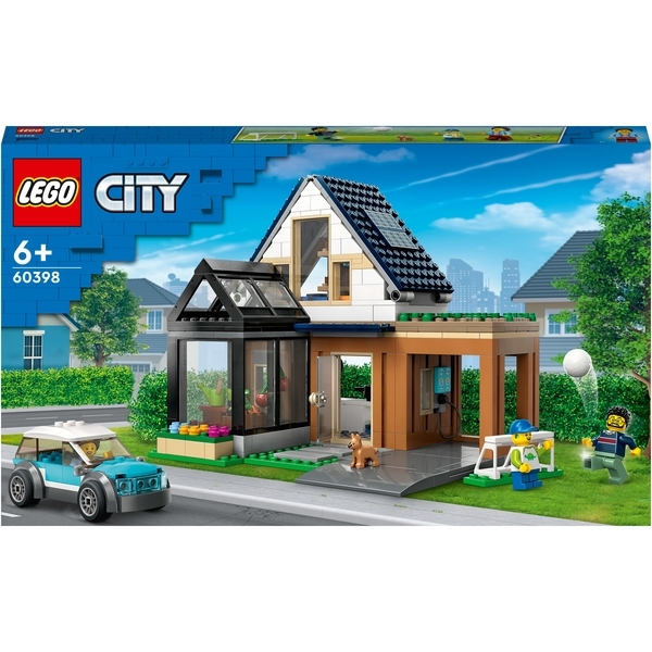 Конструктор LEGO City Сімейний будинок та електромобіль, 462 деталі (60398) - Pampik