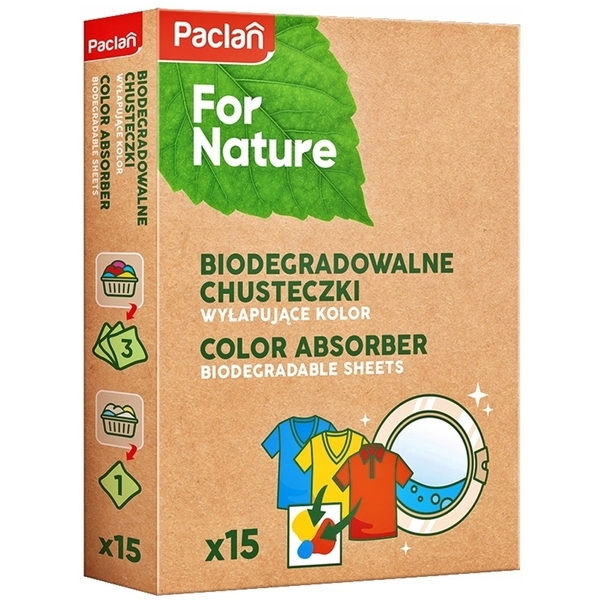 Серветки Paclan для запобігання фарбуванню білизни під час прання Color Absorber, 15 шт. - Pampik