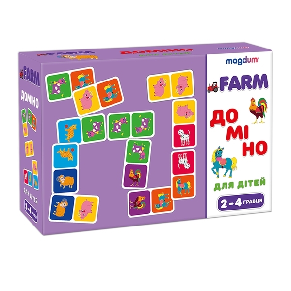 Гра настільна розвиваюча Magdum Доміно Тварини (ME5032-22) - Pampik