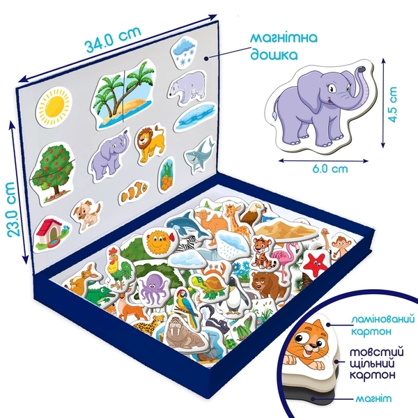 Набір магнітів Magdum Magnetic game "Світ тварин" (ML4032-05 EN) - Pampik - 2